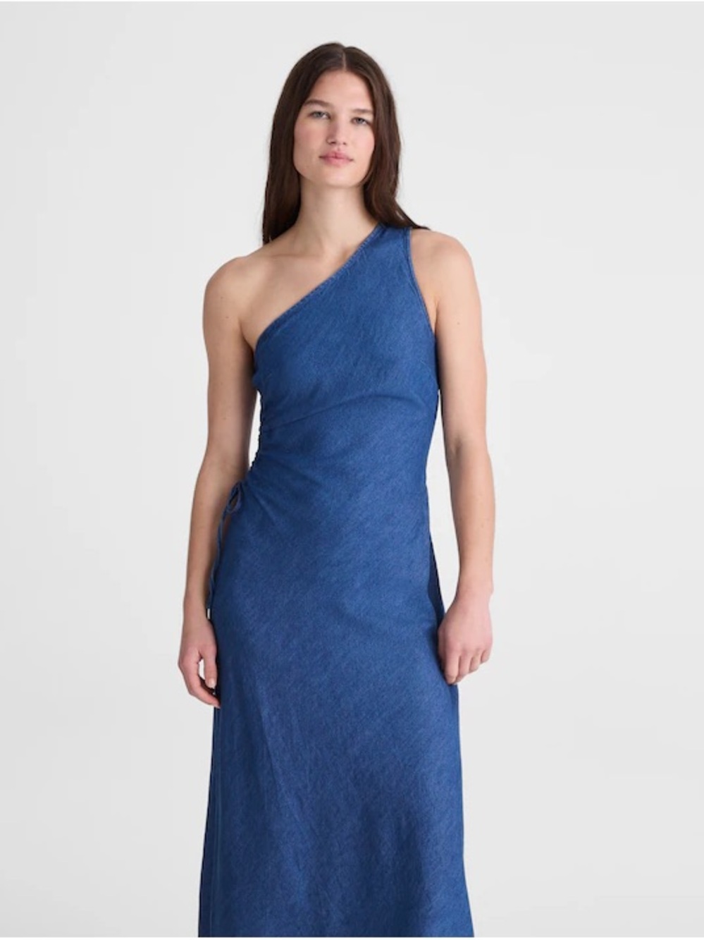Madewell One-Shoulder Royal Blue Maxi Dress